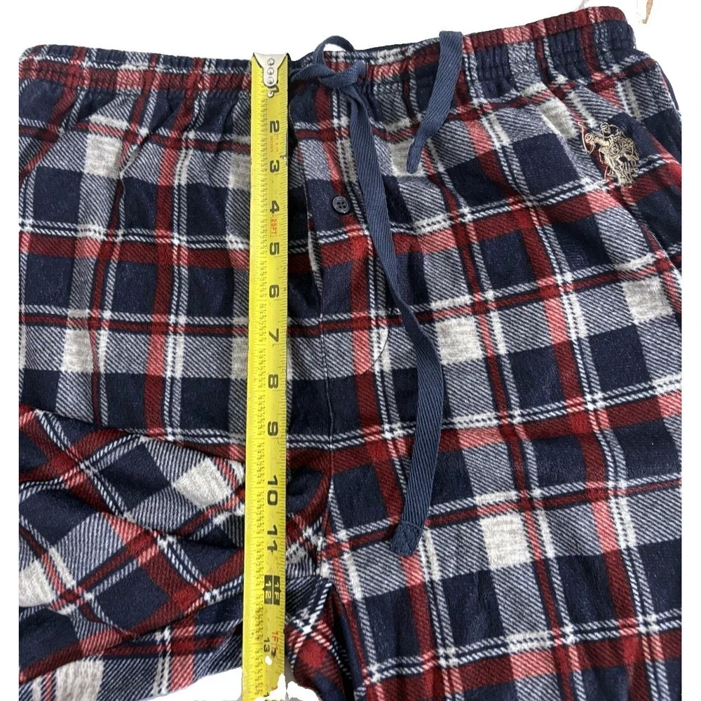 Polo Assn Sleepwear L Men Bottoms Plaid Velour Pyjama Loungewear  Christmas Pony